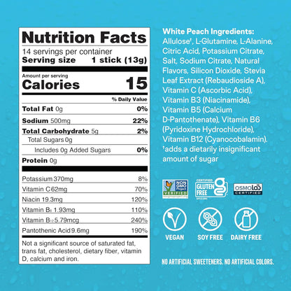 Liquid I.V.® Hydration Multiplier Sugar-Free - Classics - White Peach + Raspberry Lemonade - 2 Pack (14 Servings)