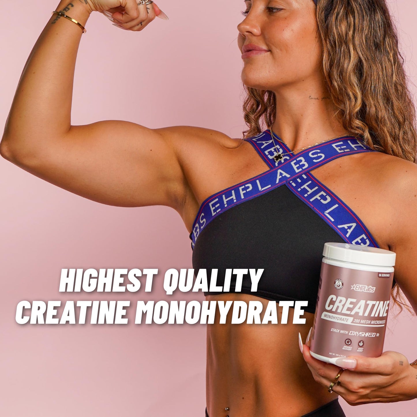 EHP Labs CREA-8 Creatine Monohydrate Powder, Unflavored, 100 Servings | Micronized Creatine For Muscle Growth, Strength & Energy. Mixes Easily, No Clumping. Pre Or Post Workout. 500g