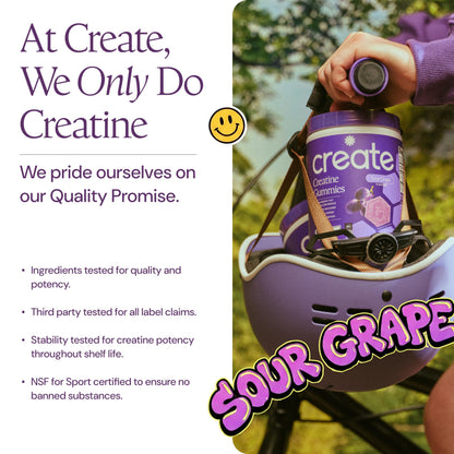 Create Creatine Monohydrate Gummies for Men & Women, Boost Focus, Strength, and Endurance, Anti-Melting Formula, Vegan, Gluten-Free, Non-GMO, 1.5g of Creatine per Gummy (Orange)