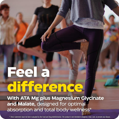 Enzymedica Magnesium Motion Supplement for Women & Men - Triple Magnesium Complex, ATA Mg, Malate & Glycinate, Muscle & Bone Health Support Capsules, High Bioavailability, Vegan, Gluten Free- 120 Caps
