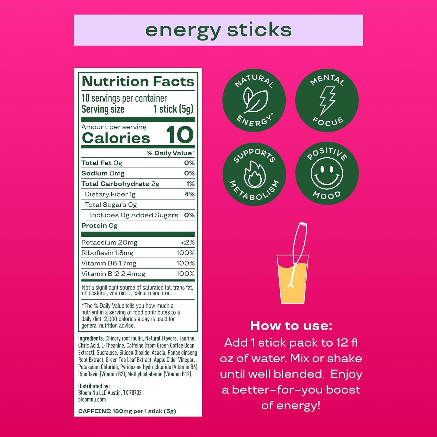 Bloom Energy Sticks Shirley Temple and Hydration Sticks Rocket Blast Bundle