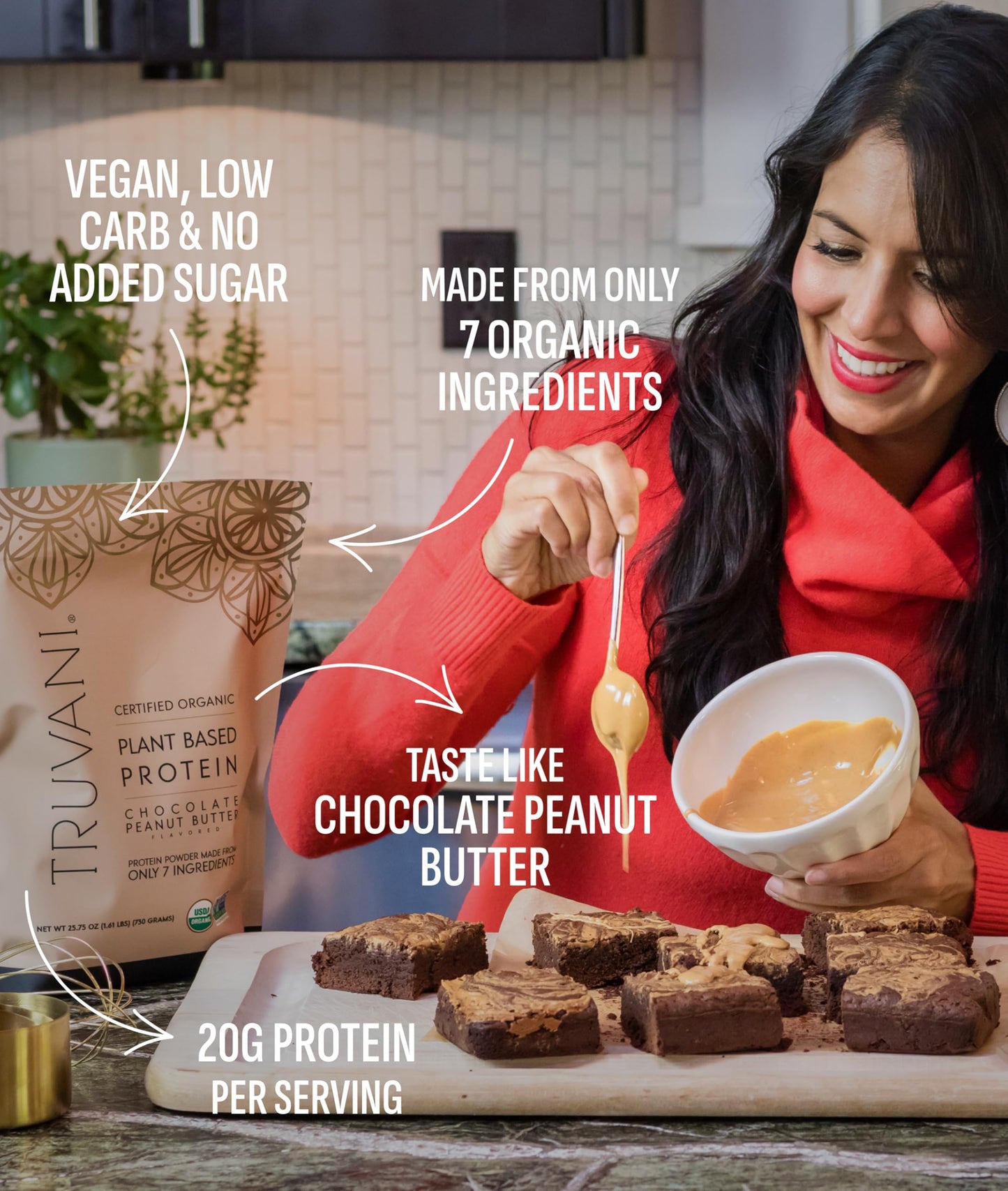 Truvani Organic Plant Based Protein Powder | Vanilla Chai | 10 Servings | Vegan | 20g Pea Protein | Keto | Gluten & Dairy Free | Low Carb | No Added Sugar