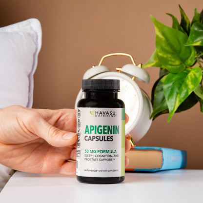 Apigenin Capsules 50mg, 60 Count, Sleep & Cognitive Support Supplement | Melatonin-Free Sleep Support, Chamomile Flavonoid for Relaxation & Cognitive Function, Vegan, Non-GMO, 2-Month Supply