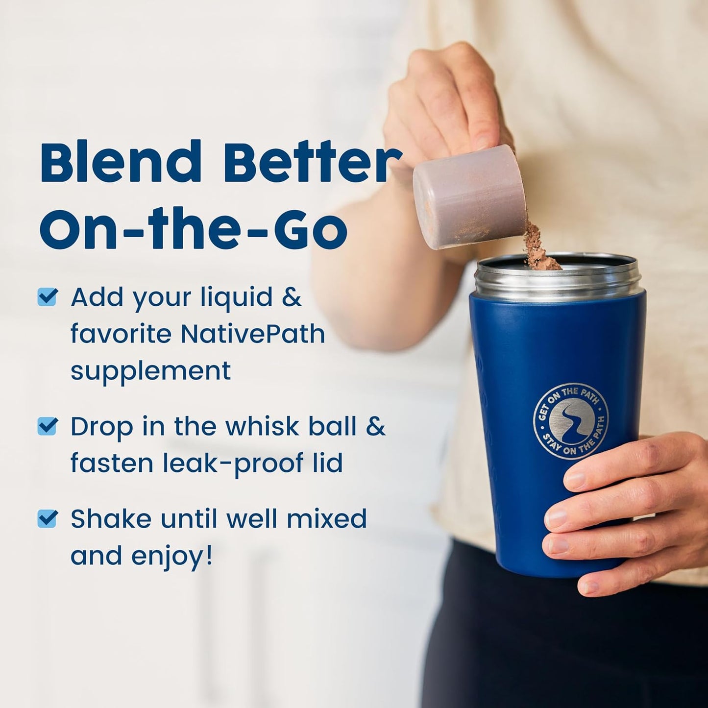 NativePath Dark Blue Aluminum Shaker - 20 oz