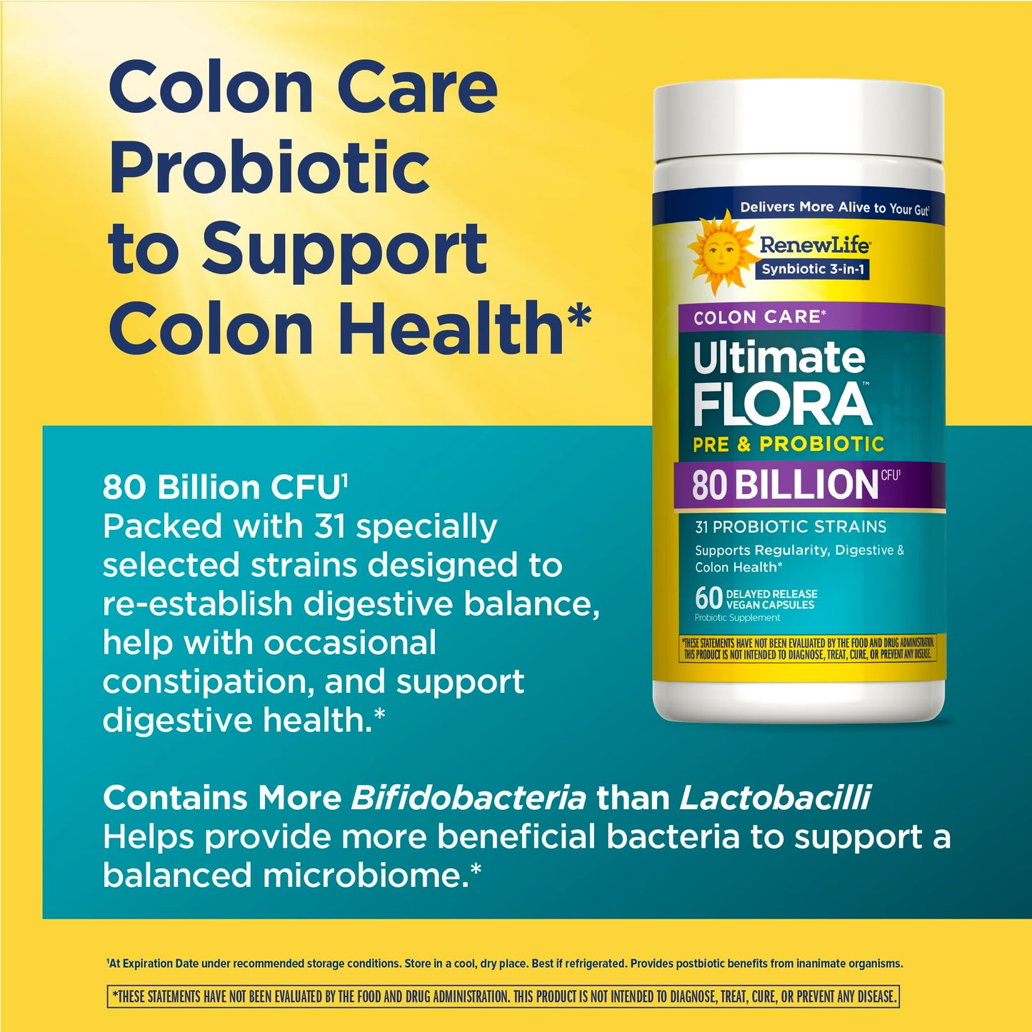 Renew Life Extra Care Digestive Probiotic 50 Billion CFU | 90 Vegetarian Capsules | Supports Digestive, Immune & Respiratory Health | Dairy, Soy and Gluten Free Supplement