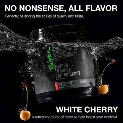 RAW Thuper Thavage Pre Workout Powder - High-Stim Preworkout with Creatine, Beta Alanine, L-Citrulline & Caffeine - Chris Bumstead Gym & Fitness Supplement for Men & Women - Watermelon Grape