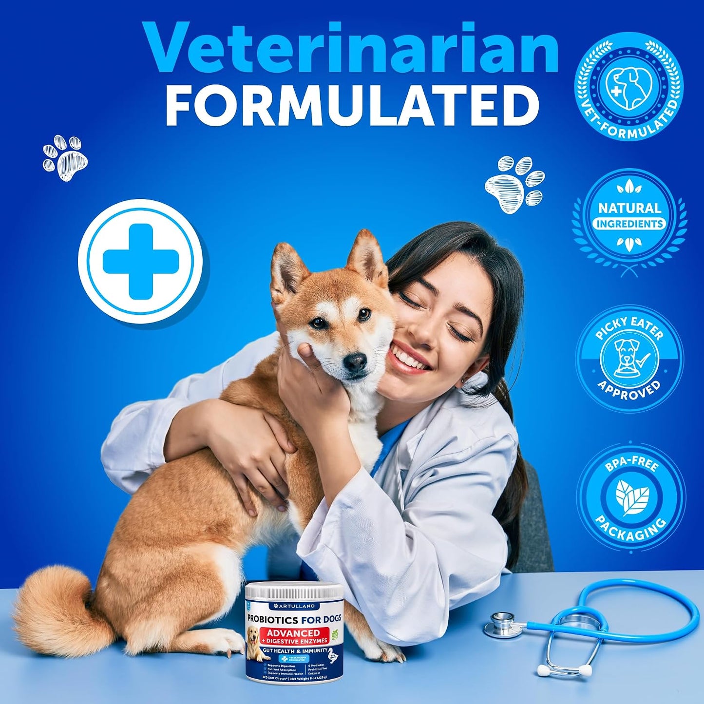 Pumpkin Powder for Dogs + Probiotic Chews Bundle - Fiber Supplement for Digestion, Gut Balance & Firm Stool - Gut Health, Immunity, Yeast Balance, Reduces Diarrhea & Gas, Enzymes & Prebiotics