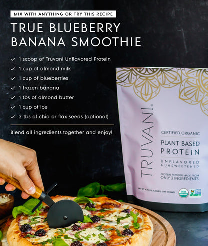Truvani Organic Plant Based Protein Powder | Strawberry | 10 Servings | Vegan | 20g Pea Protein | Single Serving Travel Packets | Keto | Gluten & Dairy Free | Low Carb