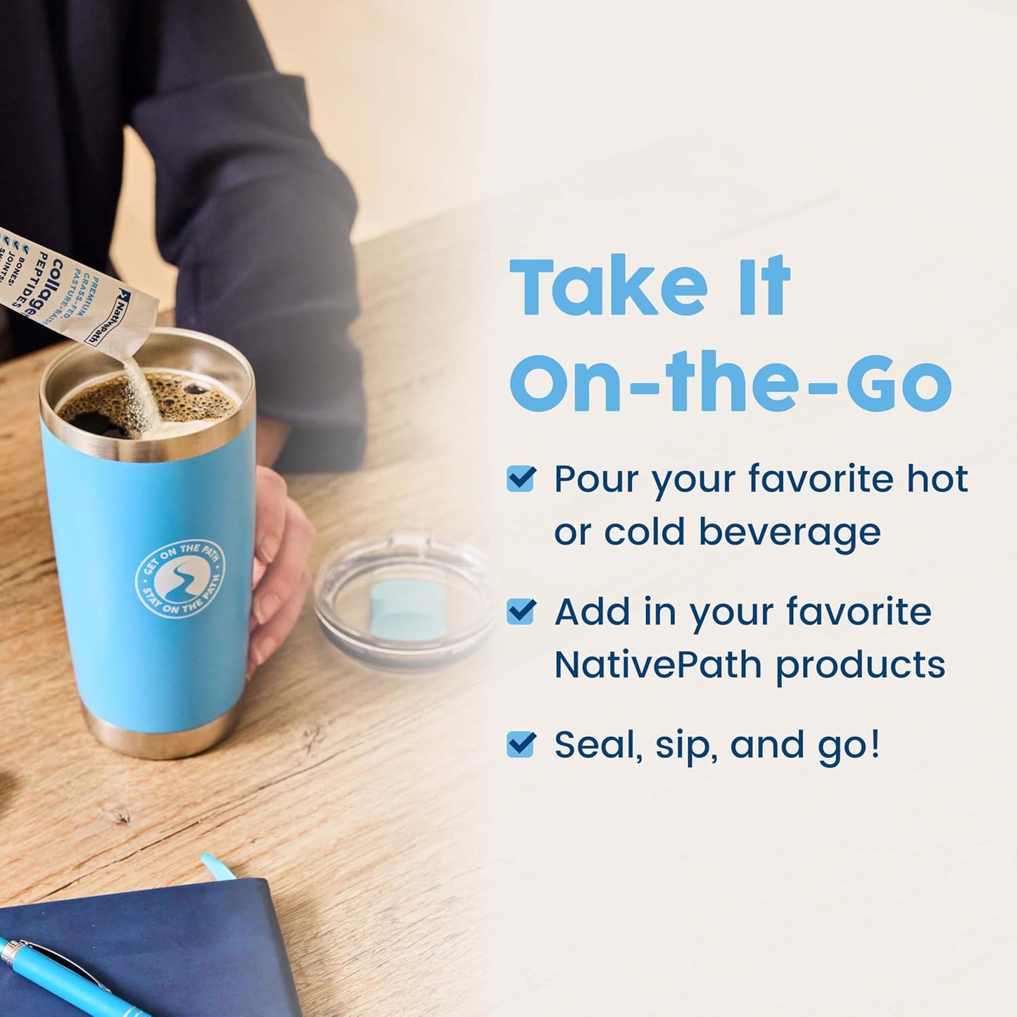 NativePath Light Blue Stainless Steel Tumbler - 20 oz