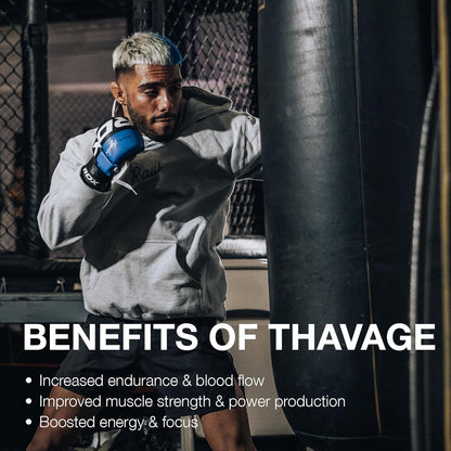 RAW Pre Workout Powder, Thavage (Beach Bum) - Chris Bumstead Sports Nutrition Supplement for Men & Women - Cbum Pre Workout for Working Out, Hydration, Mental Focus & Energy - 40 Servings