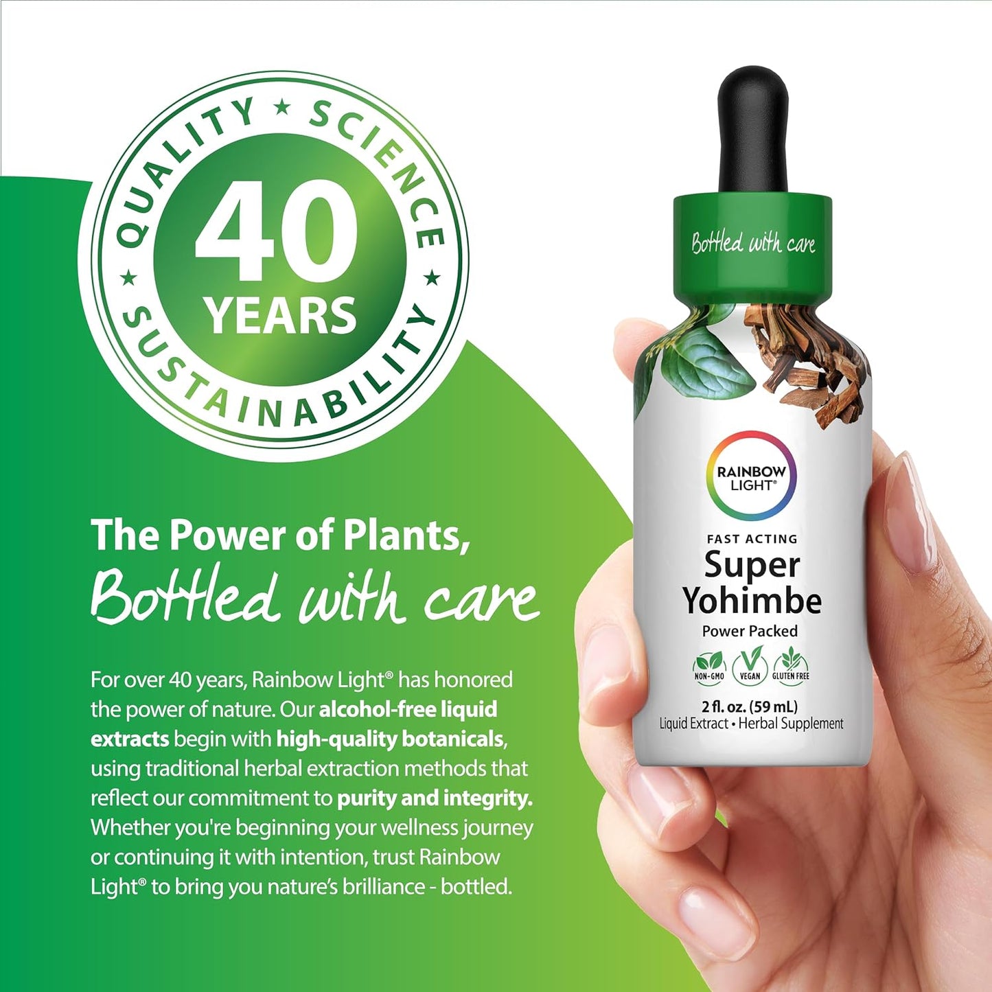 Rainbow Light Yohimbe Extract Supplement for Men and Women | 2 Fl Oz | Fast Acting Formula | from the Stem and Bark | Alcohol Free | Non-GMO and Gluten Free