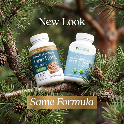 French Maritime Pine Bark Extract Capsules, 95% Proanthocyanidins, Vegan | 6 Month Supply, Cardiovascular & Antioxidant Support, High-Strength Pine Bark Extract 350mg, Vegan & Non-GMO, 180 Capsules