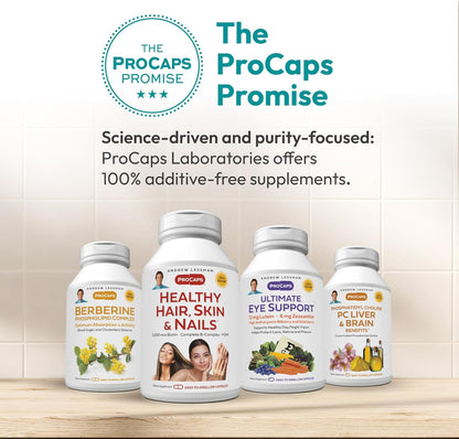Andrew Lessman ProCaps Zinc 30mg with L-Lysine 60 Capsules | Chelated Zinc Citrate for enhanced absorption with L-Lysine. Supports immune, skin & enzyme function.