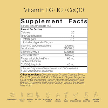 CYMBIOTIKA Liposomal Vitamin D3 K2 + CoQ10 for Bone & Heart