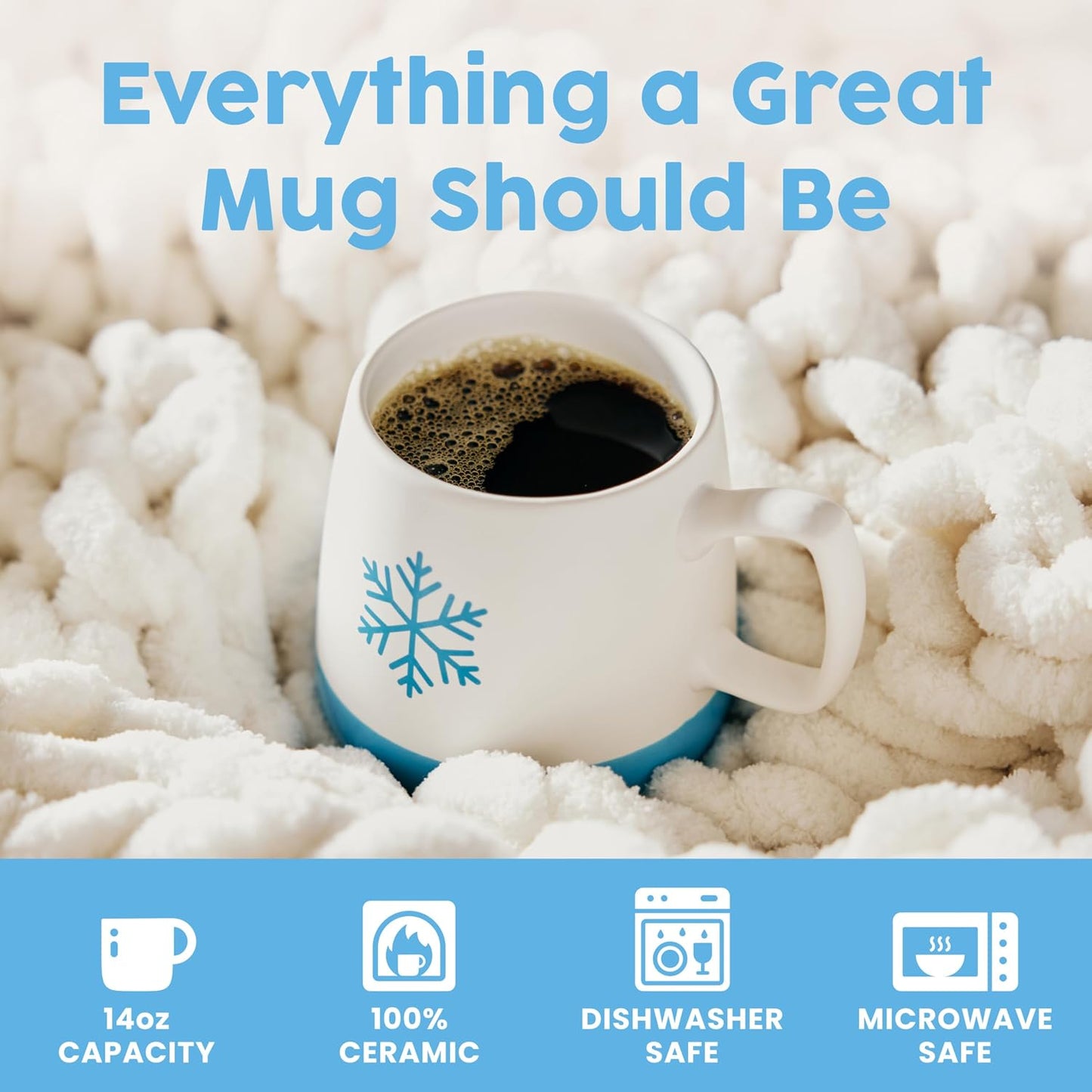 NativePath Ceramic Snowflake Mug - 14 oz