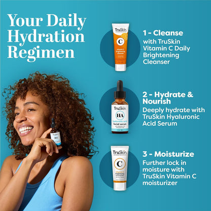 TruSkin Hyaluronic Acid Serum for Face for Hydrated, Plumper Skin, 1 fl oz | With 7 ultra-hydrating ingredients to replenish moisture and leave skin feeling soft, smooth and healthy-looking
