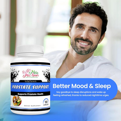 Prostate Support Supplement for Men | Saw Palmetto, Beta-Sitosterol, Reishi & Nettle | Supports Urinary Flow, Complete Bladder Emptying & Restful Sleep – 90 Capsules | Herbal Formula