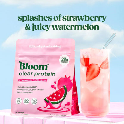 Bloom Strawberry Watermelon Clear Protein and Greens Gummies Bundle
