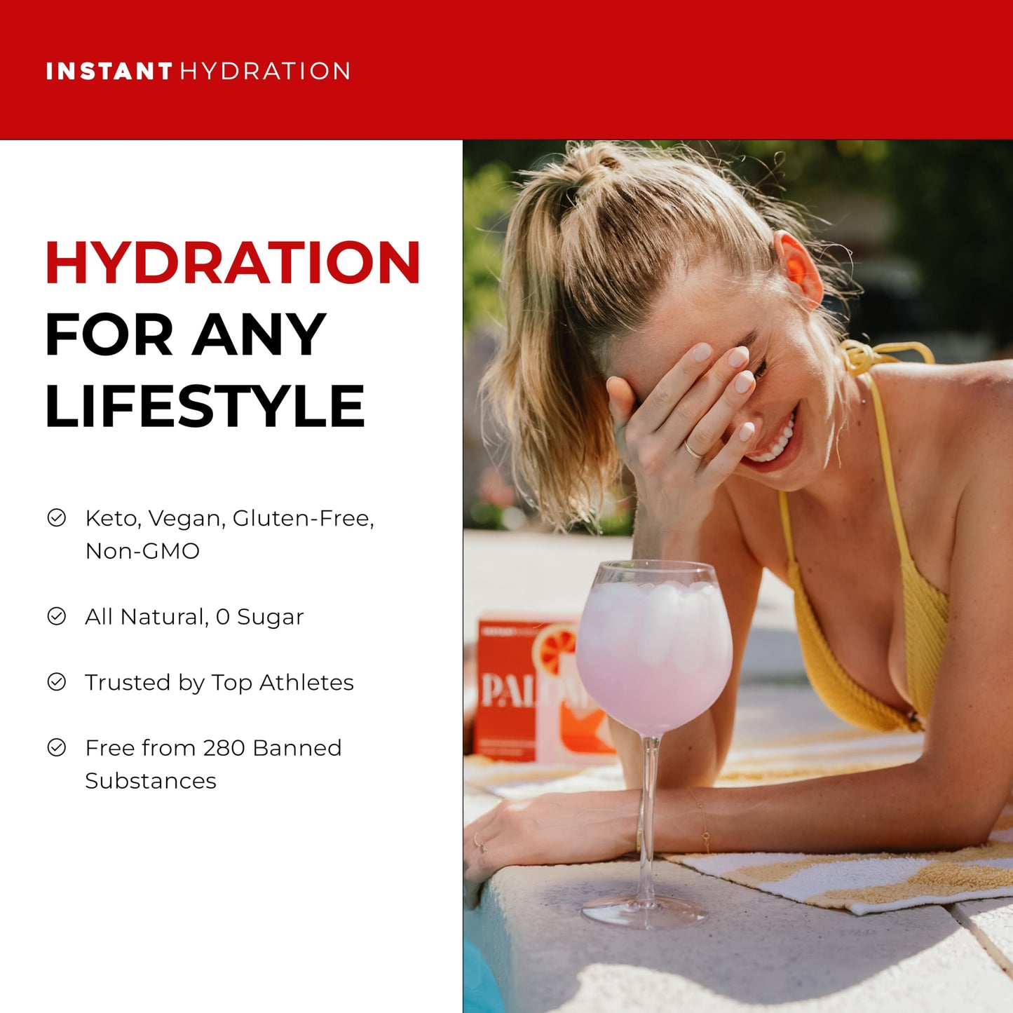 Instant Hydration Electrolytes Powder Packets - Watermelon Electrolyte Drink Mix - Zero Sugar - Keto, Vegan, Gluten-Free, Non-GMO - Boost Recovery, Brain Health, Muscle & Tissue Support- 30 Sticks