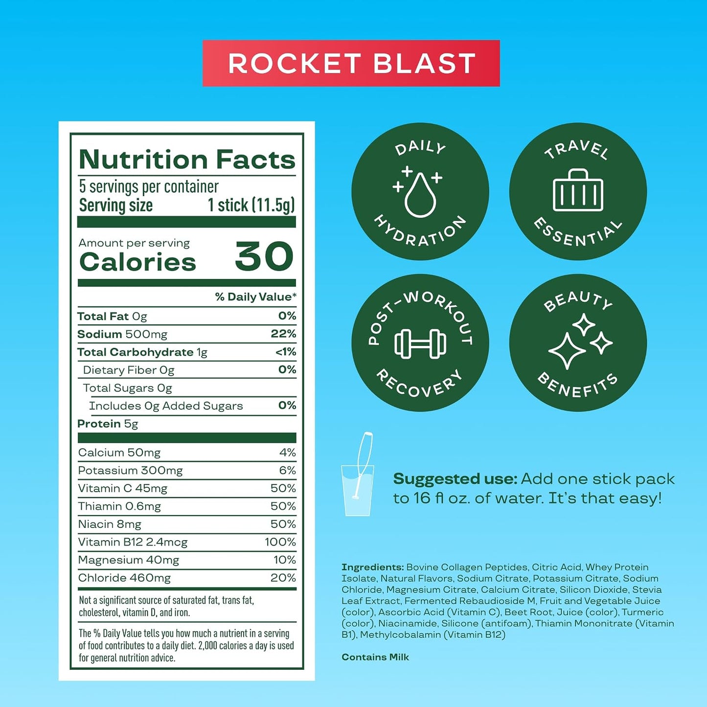 Bloom Energy Sticks Shirley Temple and Hydration Sticks Rocket Blast Bundle