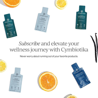 CYMBIOTIKA Liposomal Glutathione – PQQ, CoQ10, Detox & Skin Support | With PQQ, CoQ10 & vitamin B2. Sunflower liposomal delivery. Vegan, non-GMO, third-party tested. Citrus Vanilla, 26 packets.