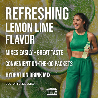 Dr. Price's Vitamins Electrolytes Powder Packets, Lemon Lime, 30 Pack | Electrolyte Mix, Hydration, No Sugar, Sodium, Potassium & 72+ Trace Minerals, Keto Friendly, Made in USA, Doctor-Formulated