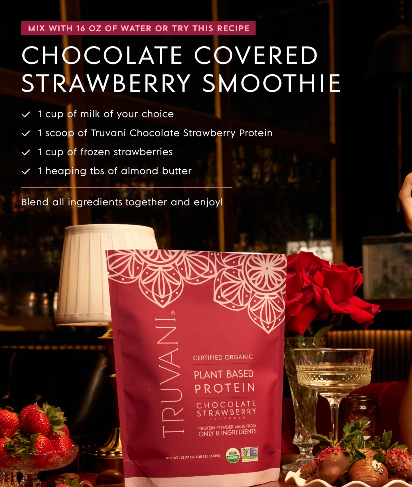 Truvani Organic Plant Based Protein Powder | Vanilla Chai | 10 Servings | Vegan | 20g Pea Protein | Keto | Gluten & Dairy Free | Low Carb | No Added Sugar