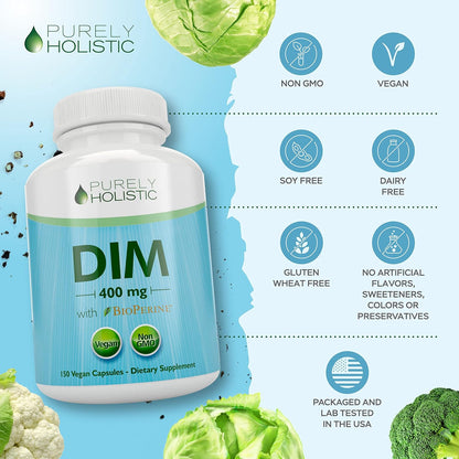 DIM Supplement 400MG, Extra Strength, Estrogen Balance, 5 Month Supply | Hormone Balance for Men & Women, Menopause Prostate & Energy Support, Diindolylmethane, Gluten-Free & Non-GMO, 150 Capsules