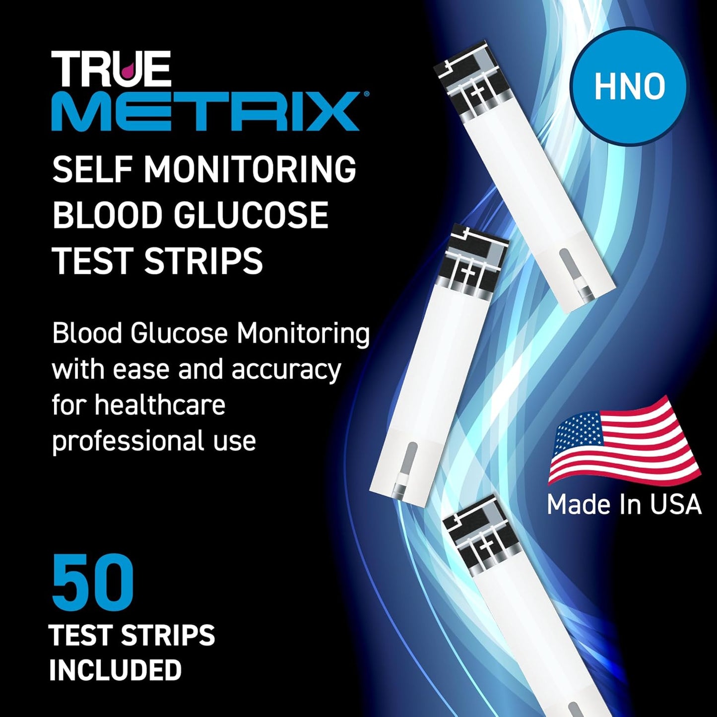 TRUE METRIX Self Monitoring Blood Glucose Test Strips (HNO), 50 Count | Blood Glucose Test Strips Compatible with TRUE METRIX Family of Self Monitoring Blood Glucose Meters, Health Network Only