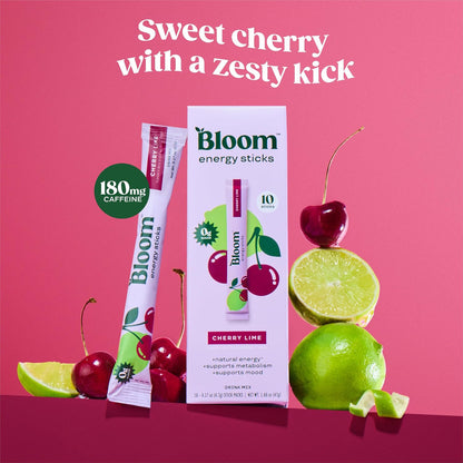 Bloom Energy Sticks Cherry Lime and Hydration Sticks Strawberry Lemonade Bundle