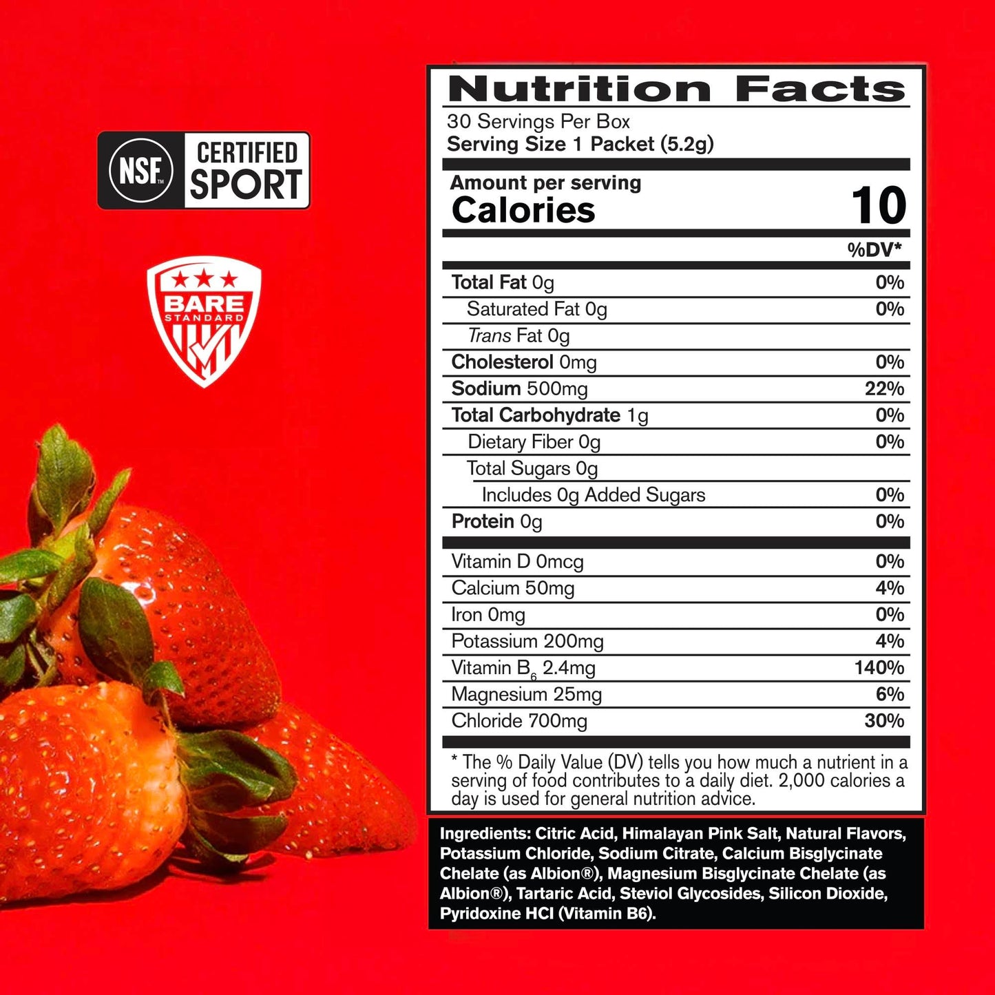 BARE PERFORMANCE NUTRITION BPN Electrolytes Hydration Drink Mix | Sugar Free Electrolyte Powder | 500mg Sodium per Serving | Naturally Sweetened | Lemon Lime, 50 Servings | Zero Sugar, 500mg Sodium per Serving, Naturally Sweetened