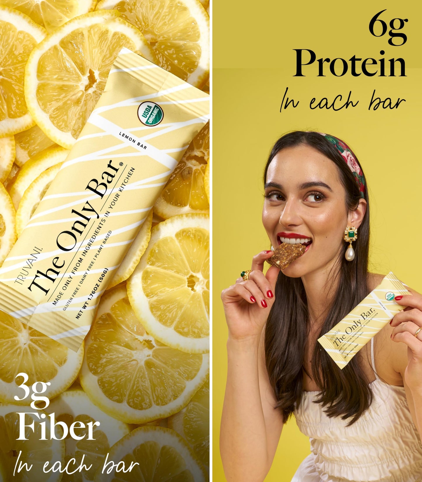 Truvani Plant Based Snack Bars | Variety | 12 Pack | Vegan | 5-8g Protein | USDA Organic and Vegan | Dairy, Soy, and Gluten Free | Individually Wrapped
