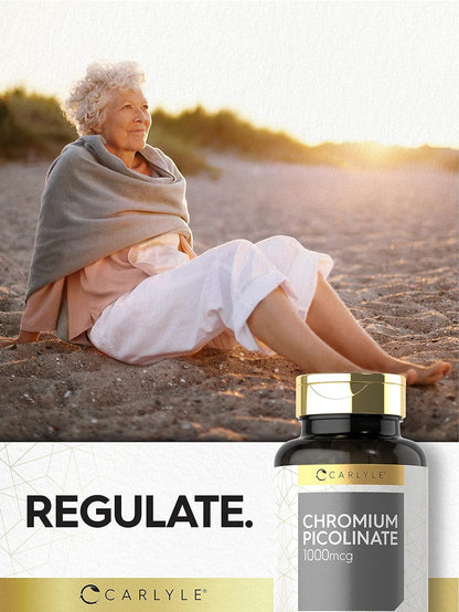 Carlyle Chromium Picolinate Supplement | 1000mcg | 360 Tablets | Vegetarian, Non-GMO, Gluten Free Formula