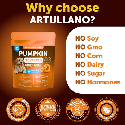 Pumpkin Powder for Dogs + Salmon Oil Bundle - Fiber Supplement for Digestion, Gut Balance & Firm Stool - Omega 3 with EPA & DHA for Skin, Coat, Joint & Allergy Support