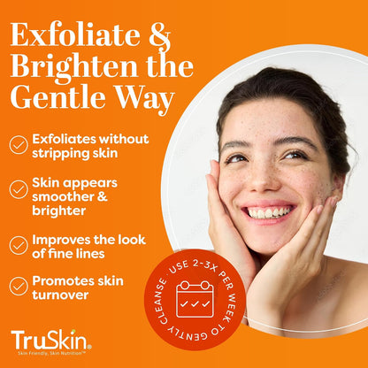 TruSkin Vitamin C Brightening Face Scrub with Yuzu Lemon, 4 fl oz | With Bora Bora white sand to gently exfoliate, smooth skin texture and reveal softer, more radiant-looking skin