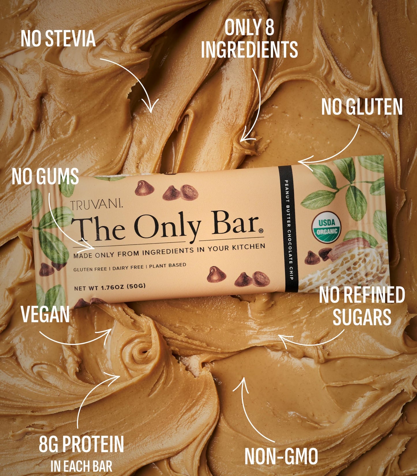 Truvani Plant Based Snack Bars | Variety | 12 Pack | Vegan | 5-8g Protein | USDA Organic and Vegan | Dairy, Soy, and Gluten Free | Individually Wrapped