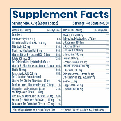 NativePath Hydrate Electrolyte Stick Packs, Tangerine, 30 Count | Single-Serve Sticks, 14 Vitamins & Minerals, 9 Aminos & 2000mg BCAAs, Zero Sugar, Hydration, Keto