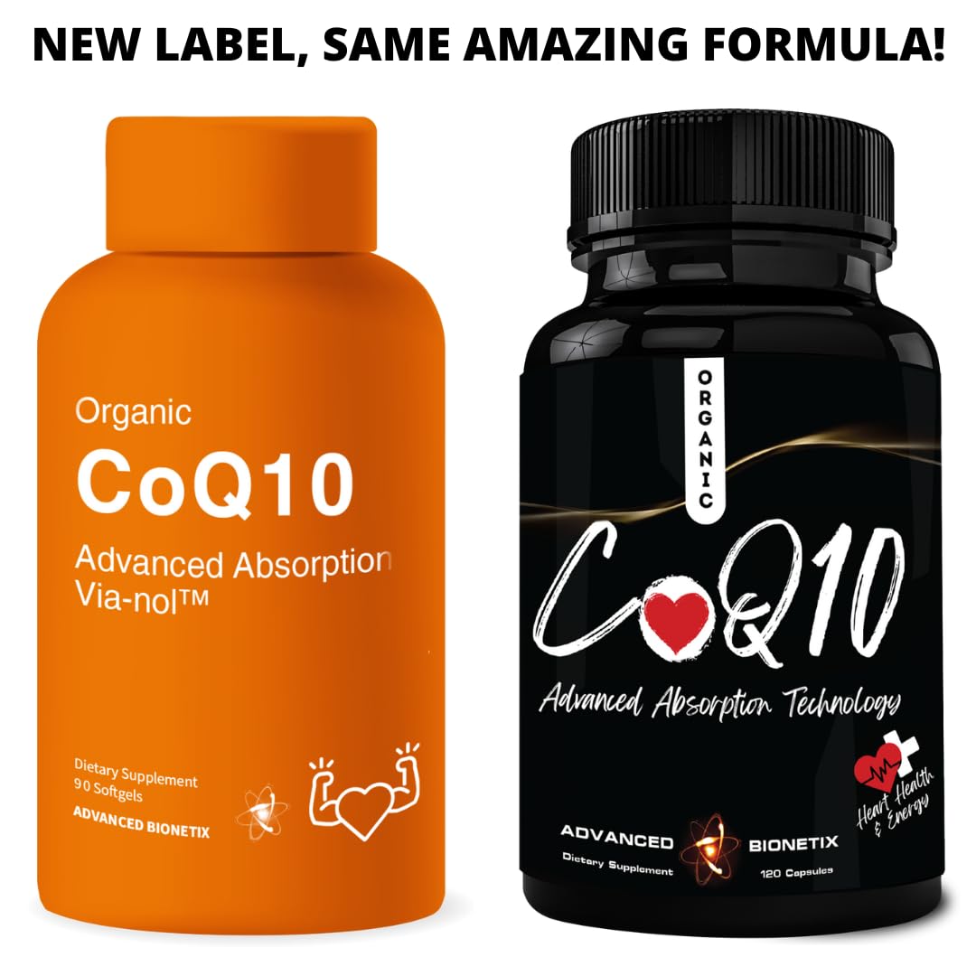 Advanced Bionetix Advanced Absorption 200mg CoQ10 w/Black Pepper Extract. 90 Softgels. Antioxidant Supplement, Heart & Vascular Health, Brain Health, Organic, Gluten Free, Energy Production - PrimeBioHealth - canada supplements