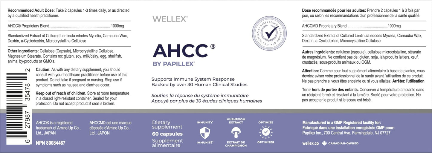 AHCC Supplement - Maximum Strength - Natural Immune Support Extract - Maintains Natural Killer Cell Activity - 20+ Human Research Studies - 60 Veggie Capsules (1 Pack) - PrimeBioHealth - canada supplements