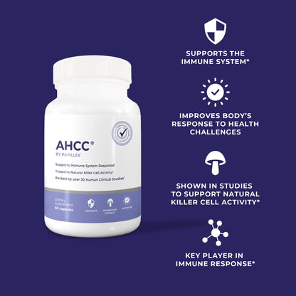 AHCC Supplement - Maximum Strength - Natural Immune Support Extract - Maintains Natural Killer Cell Activity - 20+ Human Research Studies - 60 Veggie Capsules (1 Pack) - PrimeBioHealth - canada supplements