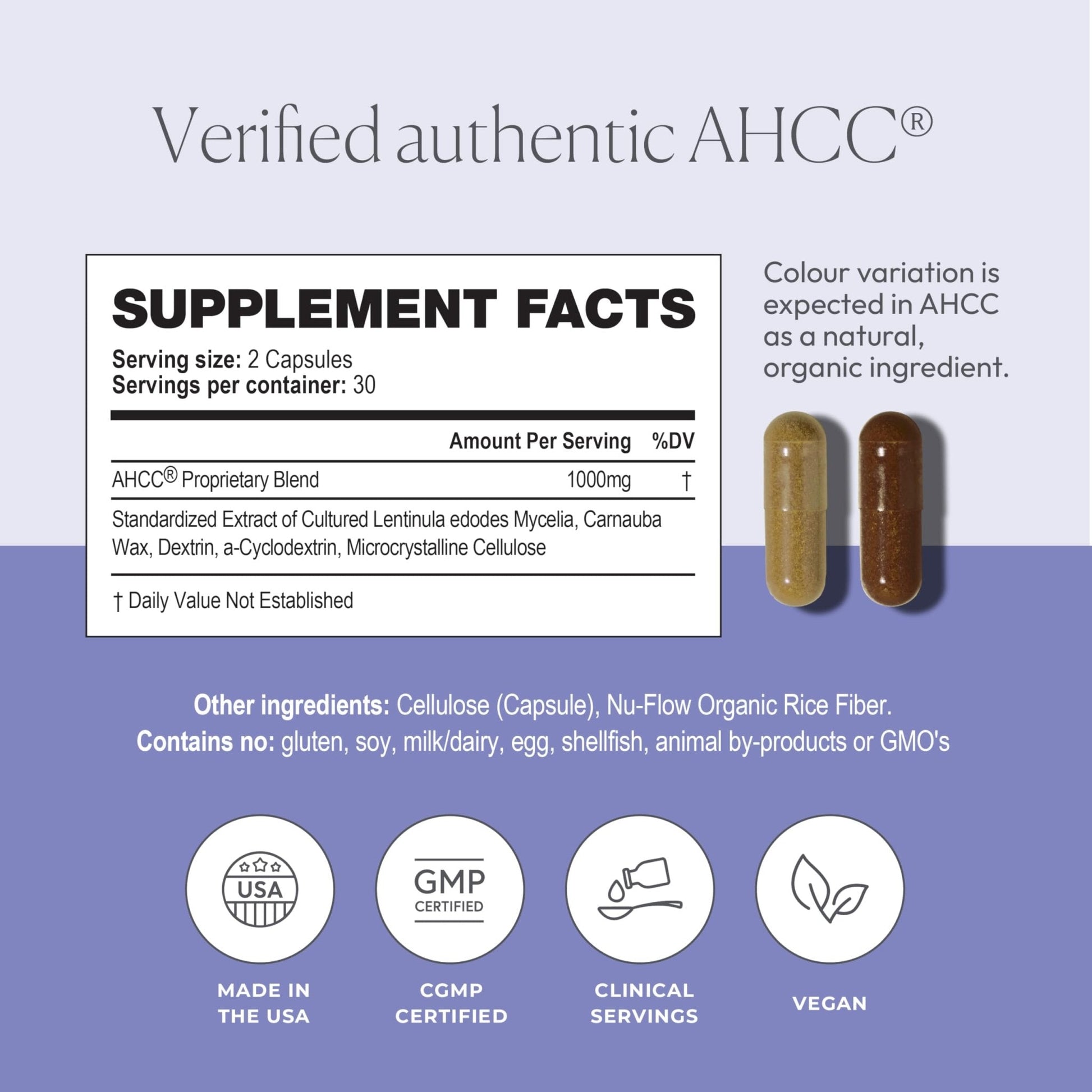 AHCC Supplement - Maximum Strength - Natural Immune Support Extract - Maintains Natural Killer Cell Activity - 20+ Human Research Studies - 60 Veggie Capsules (1 Pack) - PrimeBioHealth - canada supplements