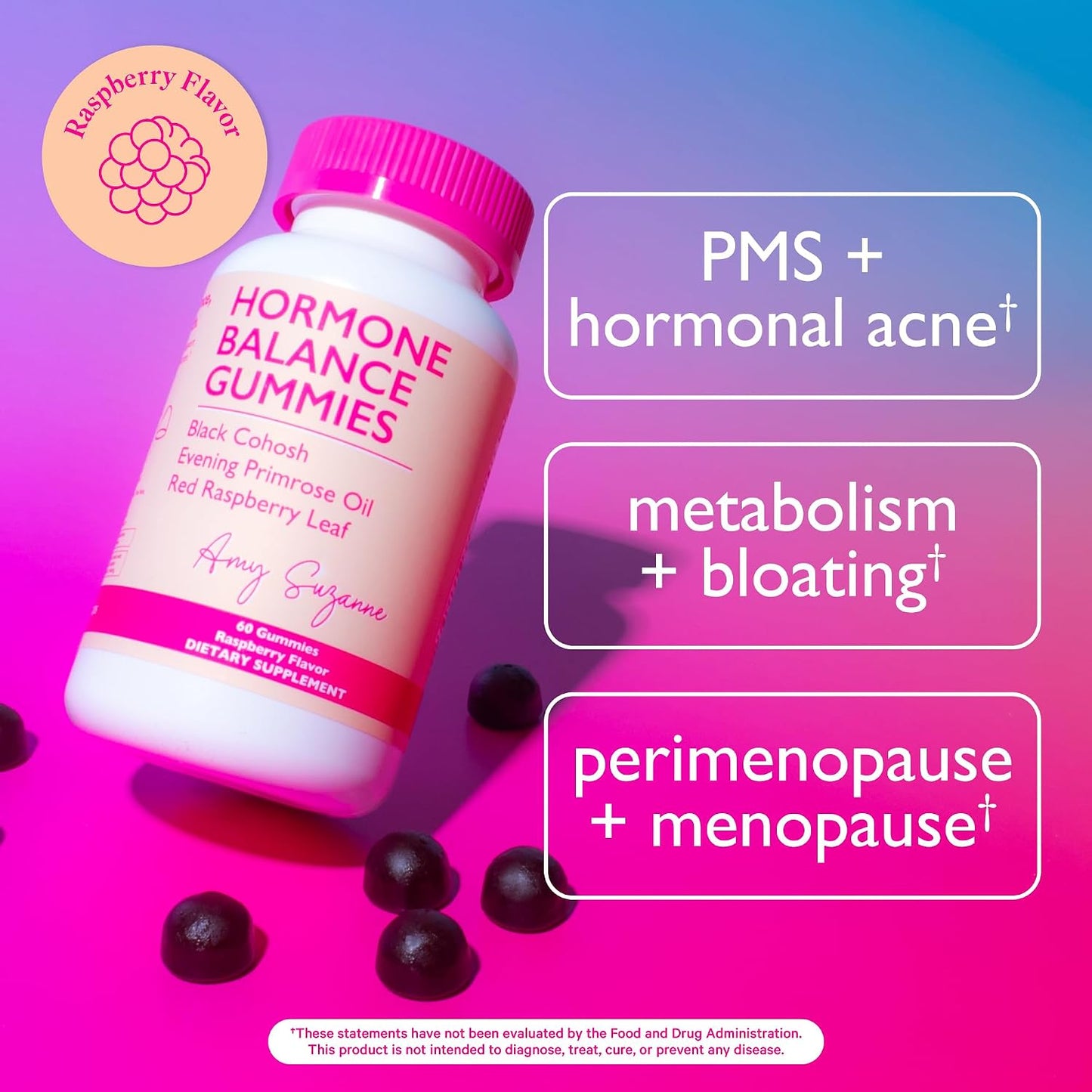 Amy Suzanne Hormone Balance Gummies for Women, 60 Count | Hormone Harmony for Mood, Energy, Occasional Bloat, PMS Comfort, Perimenopause & Menopause Support - PrimeBioHealth - canada supplements