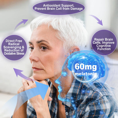 Antioxidant & Brain Support Melatonin 60mg 30mg for 50+ Adults | High Dose Melatonin for Anti-Aging & Immune | Extra Strength Melatonin Gummies with B6, Ashwagandha, Magnesium, MSM - 60 Gummies - PrimeBioHealth - canada supplements