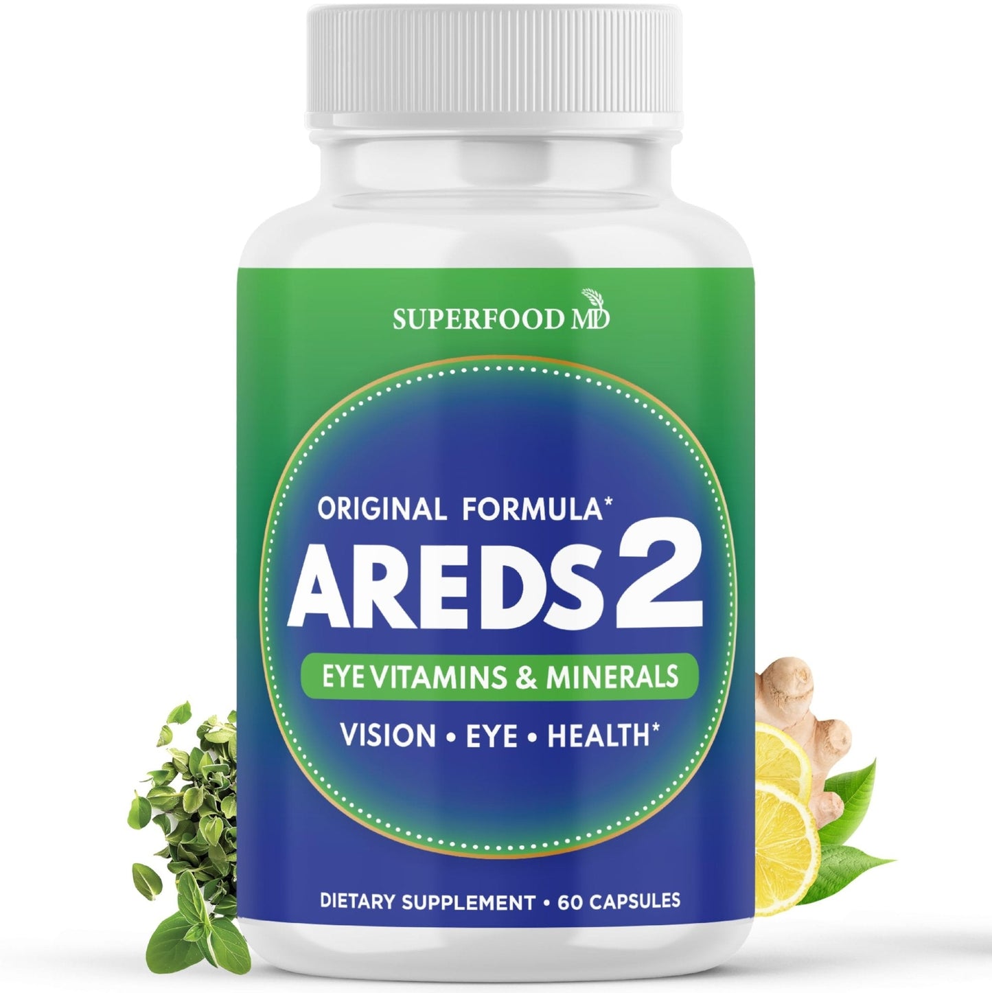 AREDS 2 Eye Vitamin & Mineral Supplement, Contains Lutein, Vitamin C, Zeaxanthin, Zinc & Vitamin E, with Added Copper - 60 Count - PrimeBioHealth - canada supplements