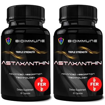 BioImmune 2 Pack Triple Strength AstaQuil™ Astaxanthin 12mg Enhanced Absorption, 120 Softgels w/Organic Coconut Oil. Powerful Antioxidant for Eye, Joint & Heart Health - PrimeBioHealth - canada supplements