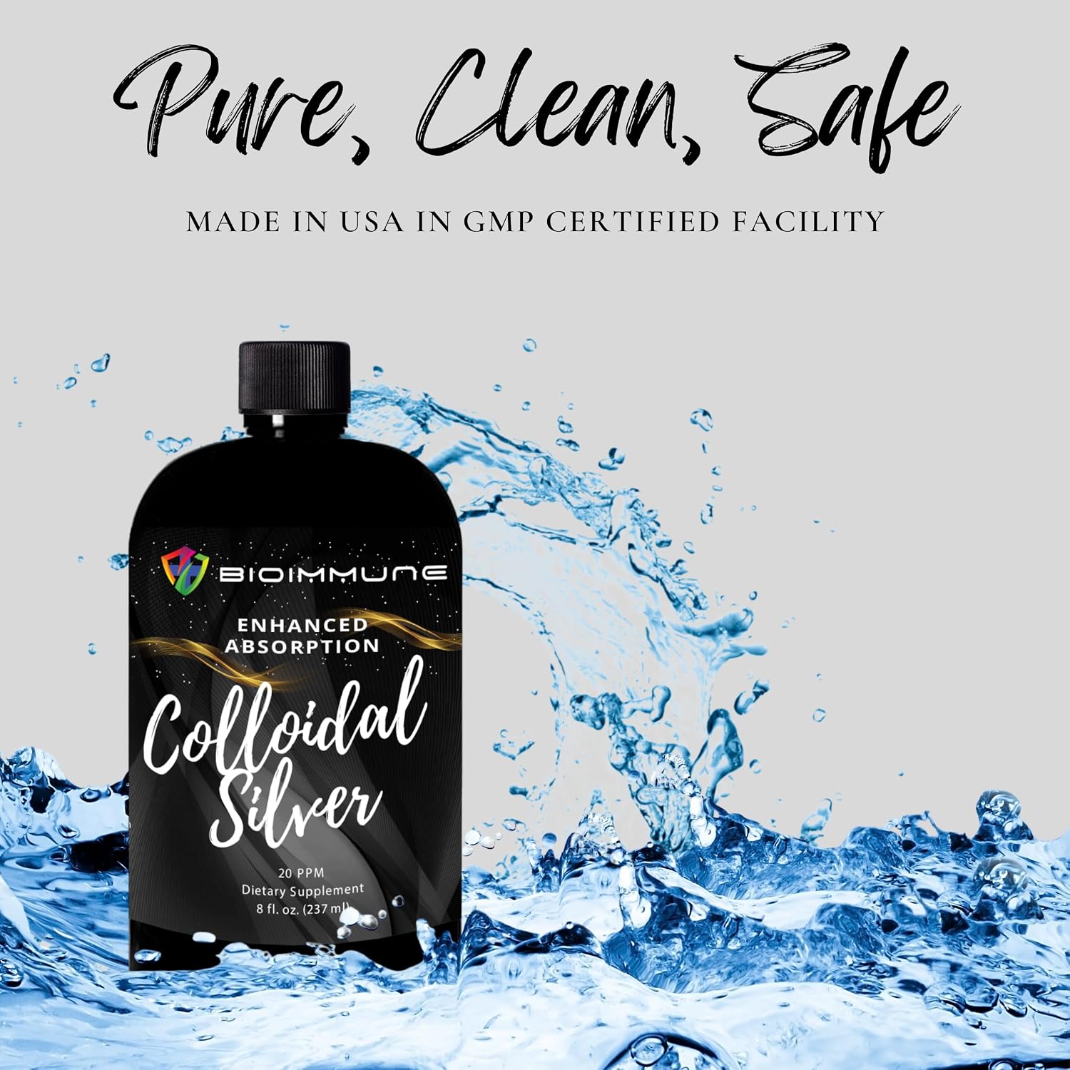 BIOIMMUNE Colloidal Silver Hydrosol Immune Support. Highest Bio-Availability. Clean, Pure & Safe – 99.999% Pure Silver. 3rd Party Verified, Made in USA. Will Remove Unwanted Tiny Visitors - PrimeBioHealth - canada supplements