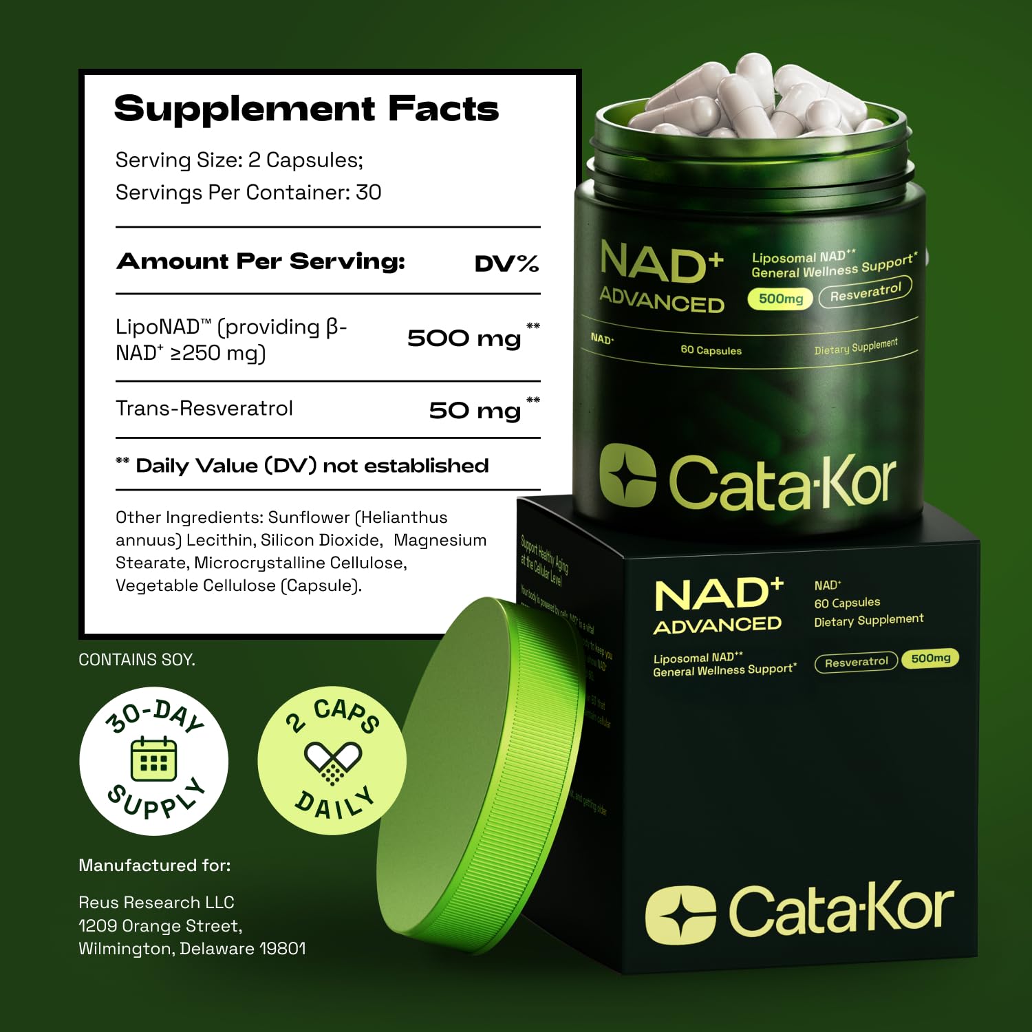 Cata-Kor Liposomal NAD+ Supplement with Resveratrol – Advanced NAD Resveratrol - PrimeBioHealth - canada supplements