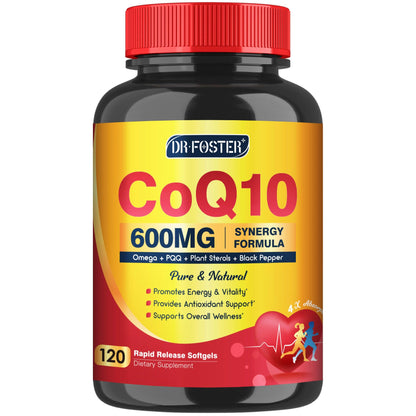 CoQ10 600 mg Softgels CoQ10 Supplement - CQ10 Coenzyme-Q10 w/ Omega 3 & PQQ & Vitamin E Support Heart & Antioxidant, CoQ10 400mg Softgels, 60 Servings - PrimeBioHealth - canada supplements
