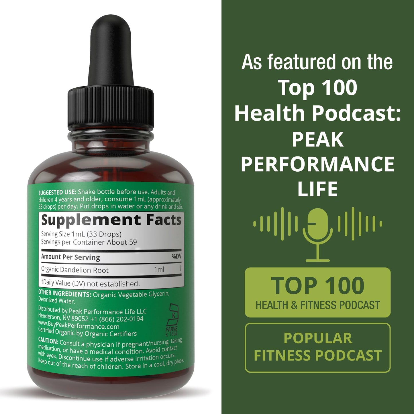 Dandelion Root Extract. USDA Organic Vegan Herbal Liquid Tincture Dandelions Supplement for Women and Men. Leaf Tonic for Immune, Liver, Gut Health. Zero Sugar, Gluten Free Supplements Not Capsules - PrimeBioHealth - canada supplements