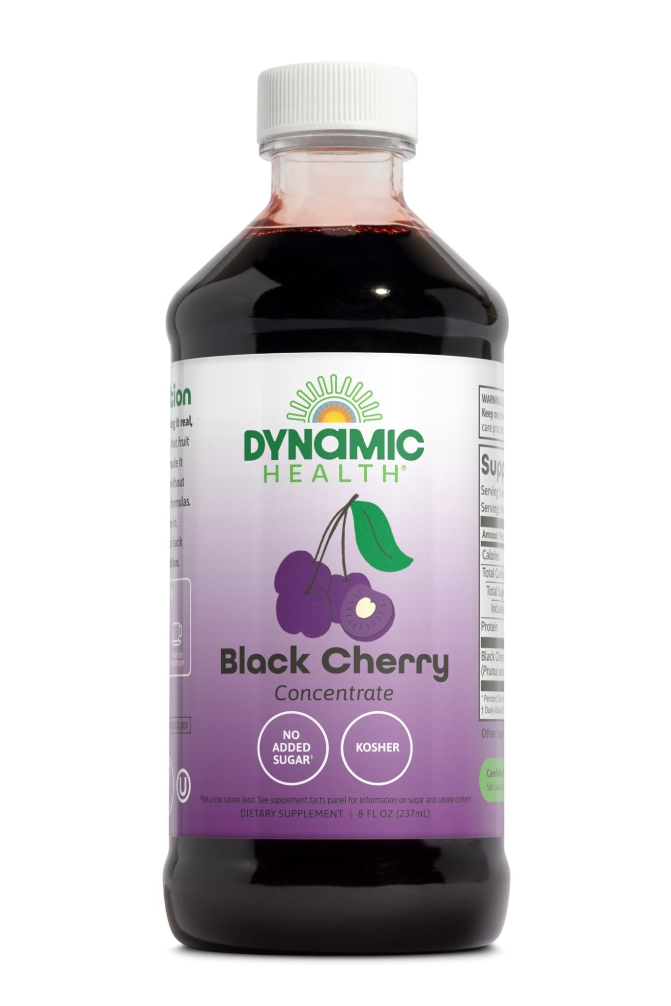 Dynamic Health 100% Pure Black Cherry Juice Concentrate, No Additives, Antioxidant Supplement, Urinary Tract & Joint Support, 16 Fl oz - PrimeBioHealth - canada supplements